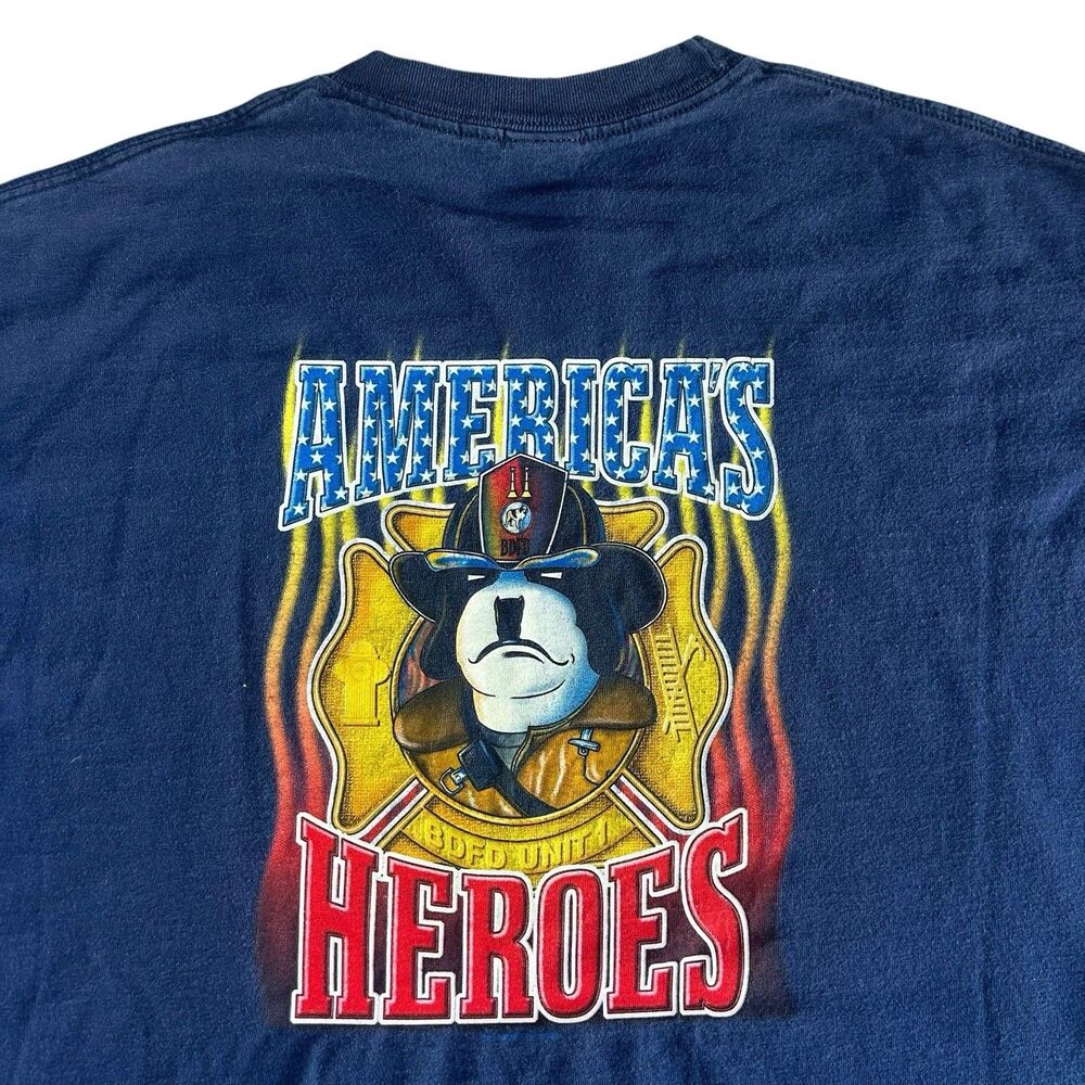Vtg Big Dogs Santa Barbara Graphic Shirt Men’s XL Americas Hero Fire Back Hit - Picture 6 of 12